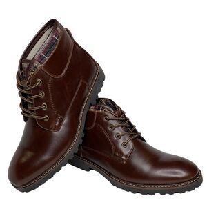 Sonoma Art Leather/Plaid Chukka Boots (Size:12, Color:Brown/Black/Multi)